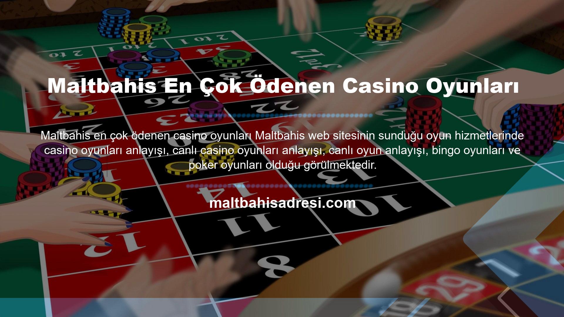 Maltbahis En Çok Ödenen Casino Oyunları