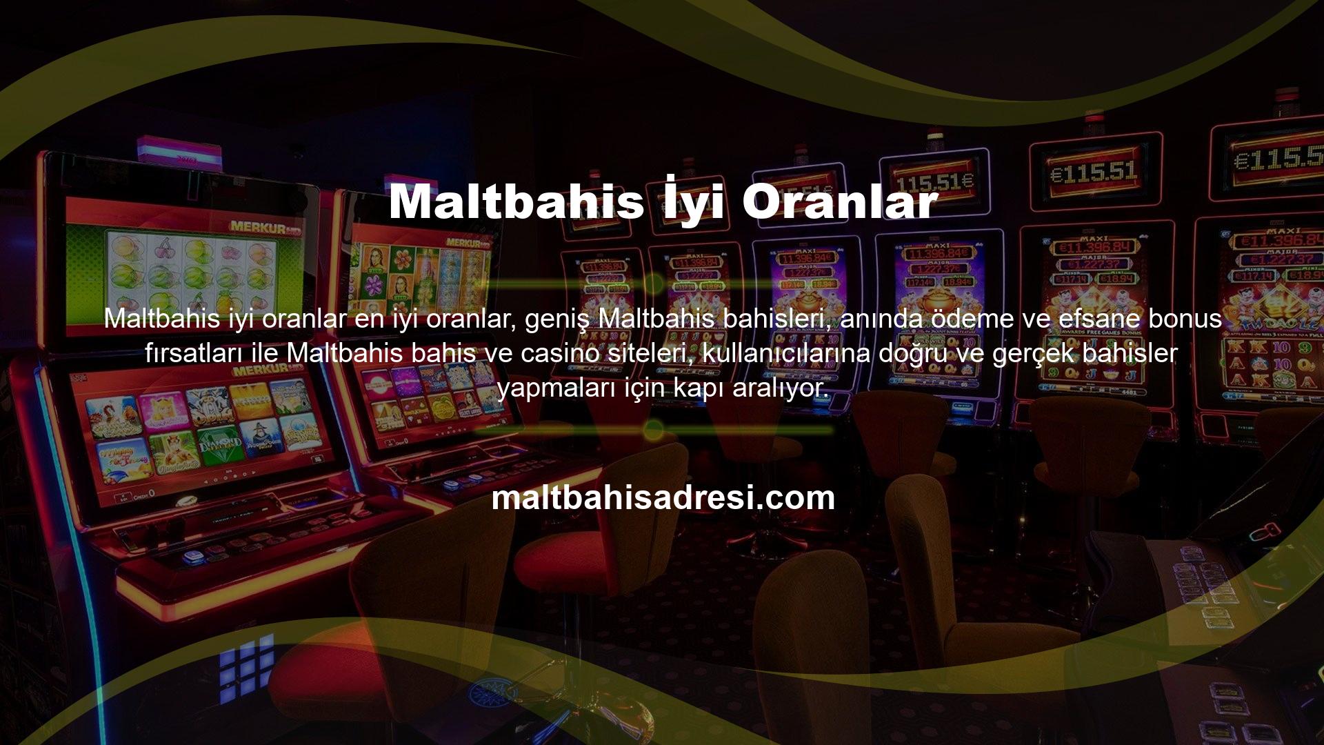 Diğer birçok bahis sitesinin aksine, Maltbahis Bahis ve Casino sitesi size daha yüksek bahislerle bahis yapma ve oynama fırsatı sunarken, aynı zamanda çok sayıda bonus ve promosyon sunmaktadır